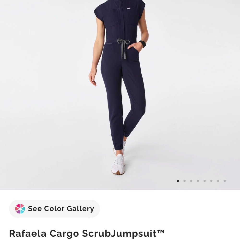 Figs Navy Cargo Scrub Jumpsuit